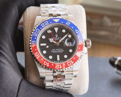 ROLEX GMT  904L Steel 2836 Movement 40MM Black Watch
